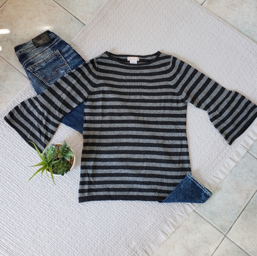 Cashmere + Merino Wool 3/4 Bell Sleeve Sweater